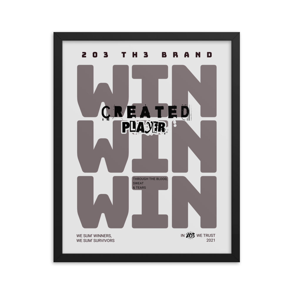 “Created Player” Framed photo paper poster 16x20